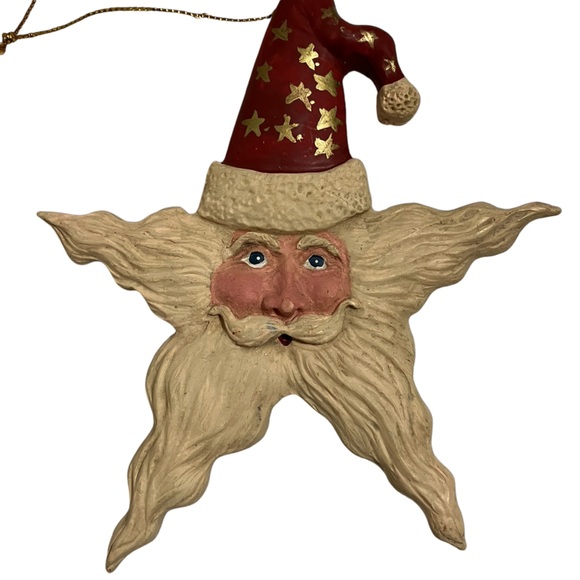 Kurt S. Adler Folk Art Santa Star Christmas Ornament - Picture 2 of 6
